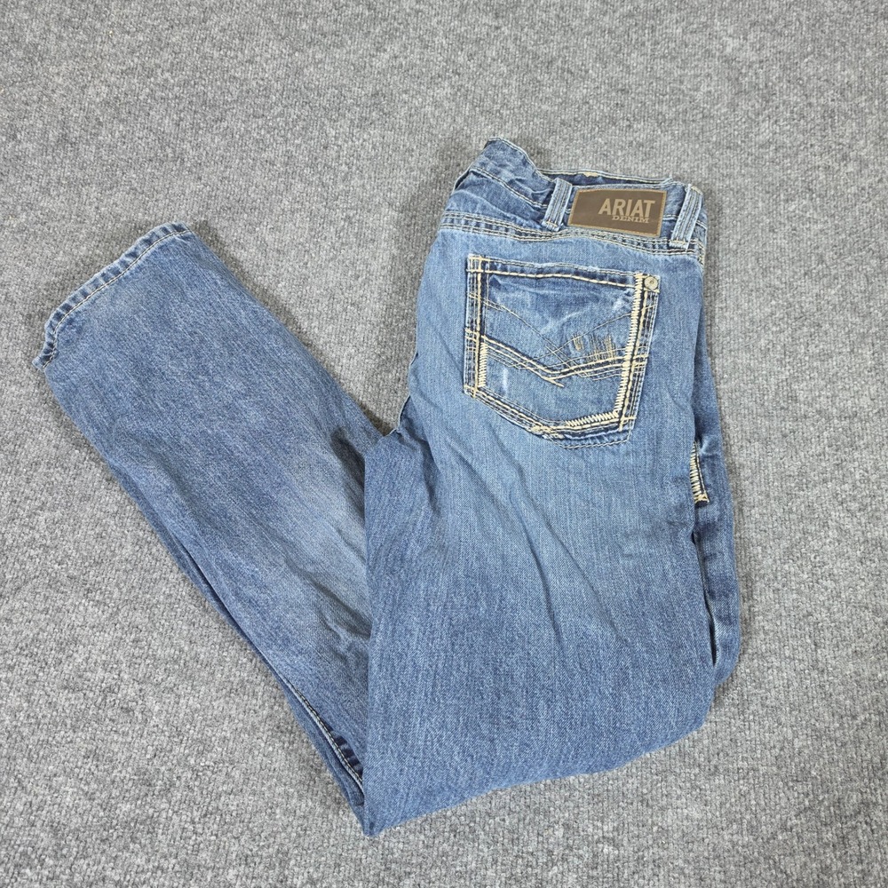 Ariat M5 Straight Fit Straight Leg Mens Jeans Blue Tagged 36x34 Actual 34x31
